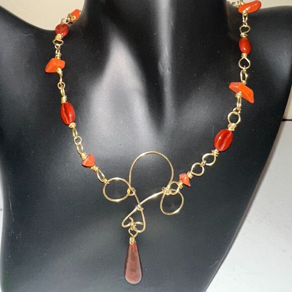 Red Jasper Pendant Set - Picture 1 of 2